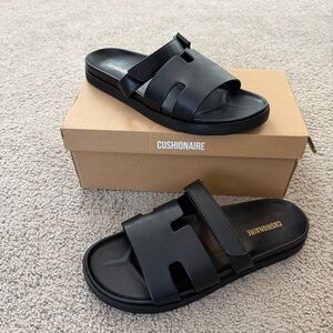 NWT Women's Cushionaire Black Lotto Slide Sandals